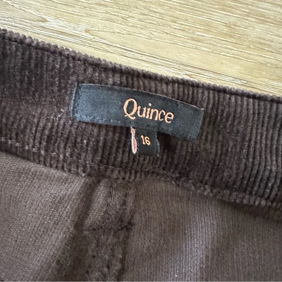 Quince Women’s Organic Stretch Corduroy Straight Leg Pants in Espresso Sz 16 NWT - Picture 5 of 10